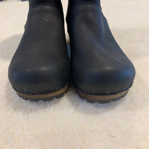 Sanita Womens Silkan Leather Clog Boots 39 Black with Wool Lining Made in Poland - Picture 3 of 6